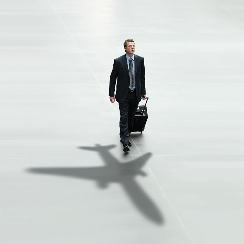 business man travel international airport concept